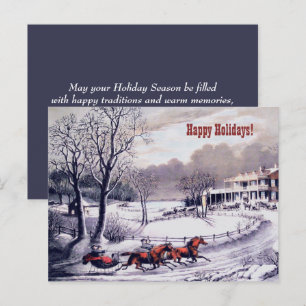 Gute Ferien. Vintage Winterskarte Feiertagspostkarte