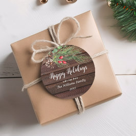 "Gute Ferien!" Weihnachten Runder Aufkleber