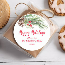 "Gute Ferien!" Weihnachten Runder Aufkleber