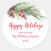 "Gute Ferien!" Weihnachten Runder Aufkleber (Vorderseite)