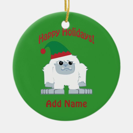 Gute Ferien! Weihnachten Yeti Keramik Ornament (Vorne)