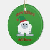 Gute Ferien! Weihnachten Yeti Keramik Ornament (Links)