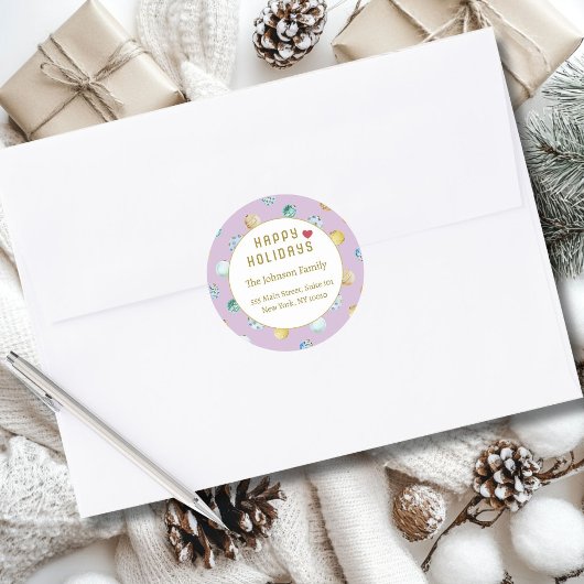 Gute Ferien! Weihnachtsadresse Runder Aufkleber