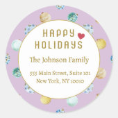 Gute Ferien! Weihnachtsadresse Runder Aufkleber (Vorderseite)