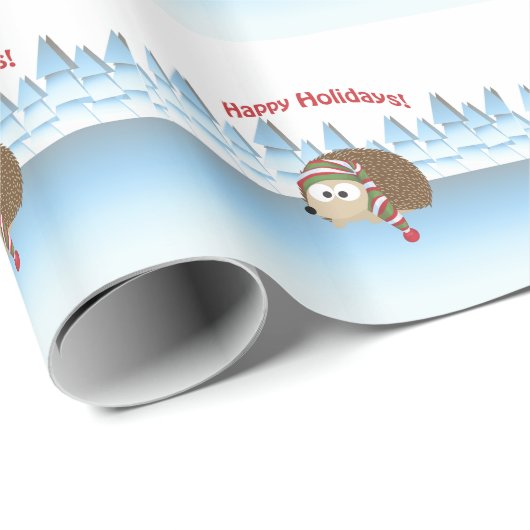 Gute Ferien! Winter Igel Geschenkpapier (Rolleneckpunkt)