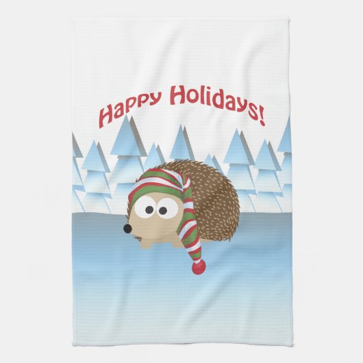 Gute Ferien! Winter Igel Handtuch (Vertikal)