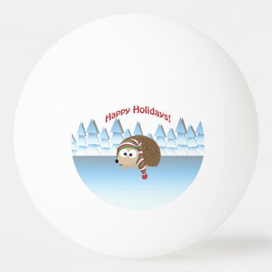 Gute Ferien! Winter Igel Tischtennisball (Vorderseite)