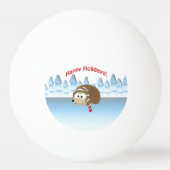 Gute Ferien! Winter Igel Tischtennisball (Rückseite)