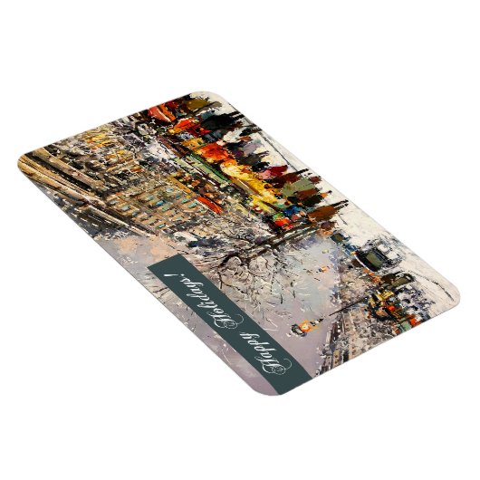 Gute Ferien. Winter Pariser Szene Magnet (Rechte Seite)