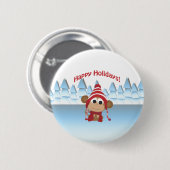 Gute Ferien! Wintermonate Button (Vorne & Hinten)