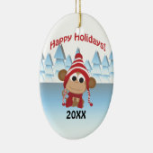Gute Ferien! Wintermonate Keramikornament (Rechts)