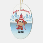 Gute Ferien! Wintermonate Keramikornament (Links)