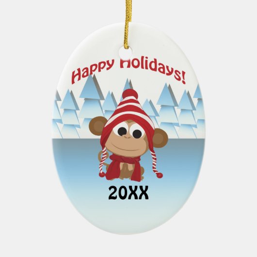 Gute Ferien! Wintermonate Keramikornament (Vorne)