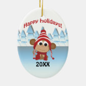 Gute Ferien! Wintermonate Keramikornament (Hinten)