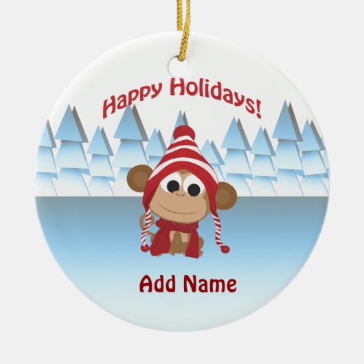 Gute Ferien! Wintermonate Keramikornament (Vorne)