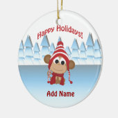 Gute Ferien! Wintermonate Keramikornament (Links)
