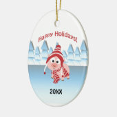 Gute Ferien! Winterschwein Keramikornament (Links)