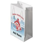 Gute Ferien! Winterschwein Kleine Geschenktüte (Vorderseite Schrägansicht)