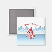 Gute Ferien! Winterschwein Magnet (Vorderseite/Rückseite)