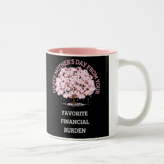Gute finanzielle Belastung für Mutter am Tag Zweifarbige Tasse
