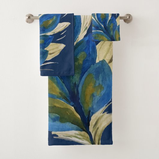 Gute Fortune Peacock Feathers Wasserfarbe Badhandtuch Set (Insitu)