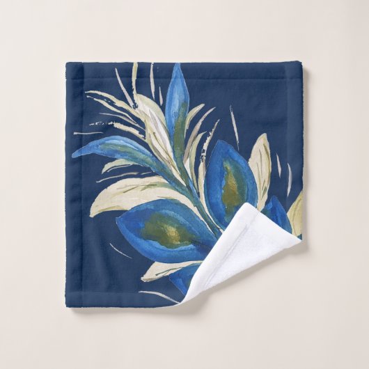 Gute Fortune Peacock Feathers Wasserfarbe Badhandtuch Set (Waschlappen)