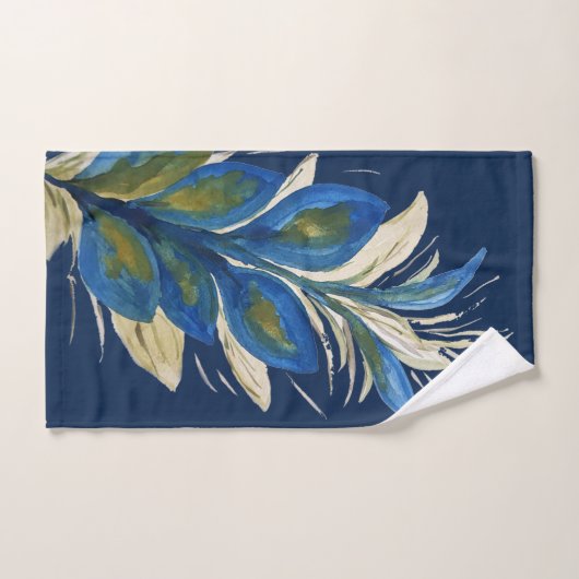 Gute Fortune Peacock Feathers Wasserfarbe Badhandtuch Set (Handtuch)