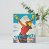 Gute Frau im Aostatal, Italien. Vintage Postkarte (Stehend Vorderseite)