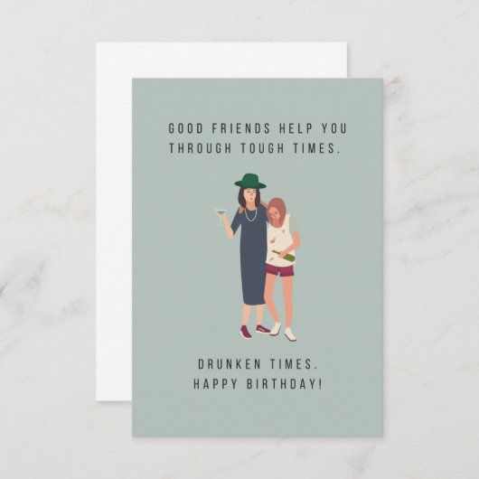 Gute Freunde Geburtskarte (Vorne/Hinten)