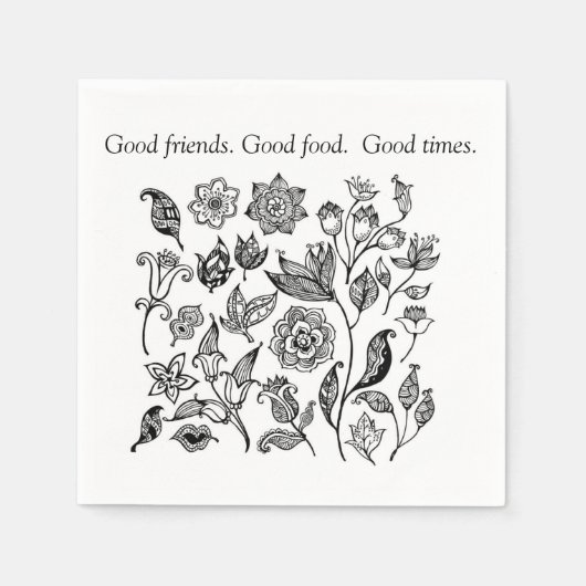 Gute Freunde. Gutes Essen, gute Zeiten Servietten (Vorderseite)