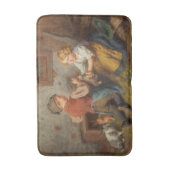 Gute Freunde (junge Jungen, die mit Hasen spielen Badematte (Vorderseite Vertikal)