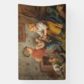 Gute Freunde (junge Jungen, die mit Hasen spielen Banner (Vertikal)