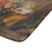 Gute Freunde (junge Jungen, die mit Hasen spielen Schneidebrett (Ecke)