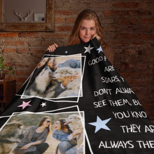 Gute Freunde sind wie Sterne! Bestie-Foto-Zitat Fleecedecke