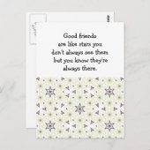 Gute Freunde sind wie Sterne Custom Quote Postkarte (Vorne/Hinten)