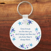 Gute Freunde sind wie Sterne Custom Quote Schlüsselanhänger (Vorderseite)