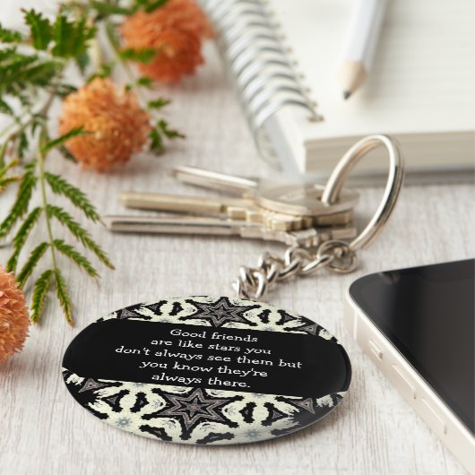 Gute Freunde sind wie Sterne Custom Quote Schlüsselanhänger (Seite)