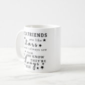 Gute Freunde sind wie Sterne: Freundschaftsangebot Kaffeetasse (Vorderseite Links)