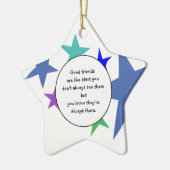 Gute Freunde sind wie Sterne Fun Friendship Quote Keramikornament (Links)