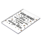 Gute Freunde sind wie Sterne Inspiration Zitat Notizblock (Linke Seite)