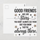 Gute Freunde sind wie Sterne Inspiration Zitat Postkarte (Vorne/Hinten)