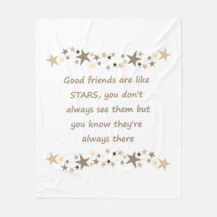 Gute Freunde sind wie Sterne Inspirierender Spruch Fleecedecke