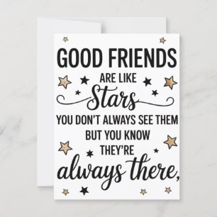 Gute Freunde sind wie Sterne Inspirierendes Zitat Postkarte