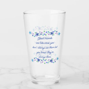 Gute Freunde sind wie Sterne Lustige Sprüche Glas