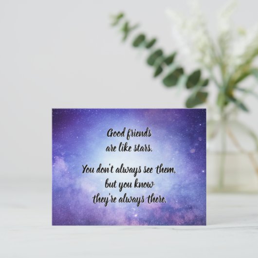 Gute Freunde sind wie Sterne Postkarte (Stehend Vorderseite)