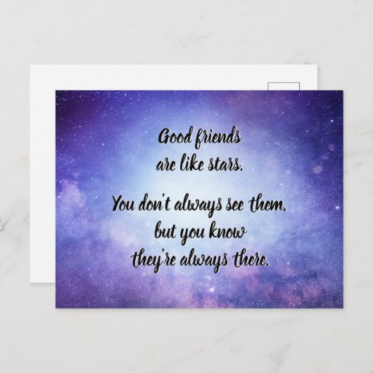 Gute Freunde sind wie Sterne Postkarte (Vorne/Hinten)