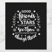Gute Freunde sind wie Sterne Weinetikett (Einzelnes Label)