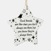 Gute Freunde sind wie Sterne Zitat Keramik Ornament (Rechts)