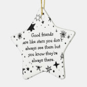 Gute Freunde sind wie Sterne Zitat Keramik Ornament (Links)