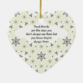 Gute Freunde sind wie Sterne Zitat Keramikornament (Hinten)